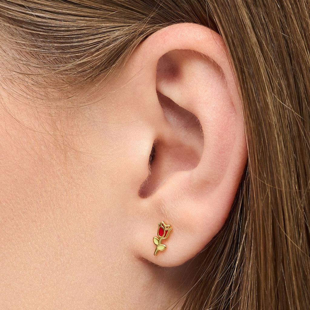 LULU Copenhagen Rose ørering 1 stk. Ear stud, 1 pcs Forgyldt