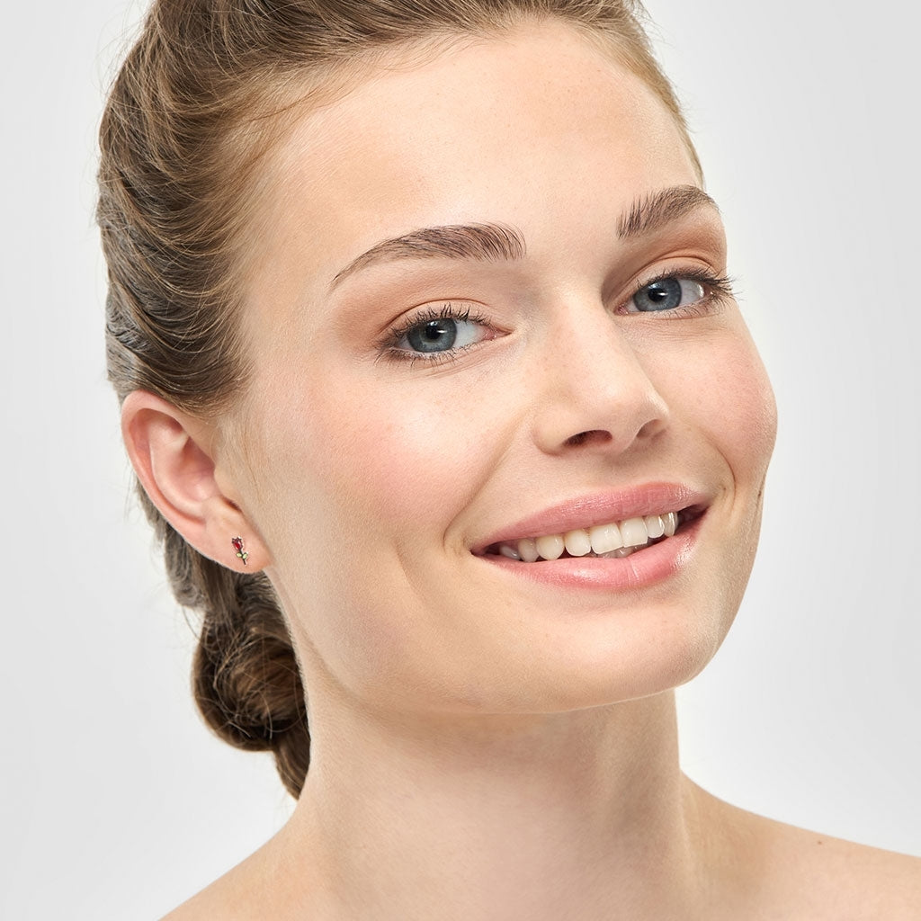 LULU Copenhagen Rose ørering 1 stk. Ear stud, 1 pcs Silver Plated