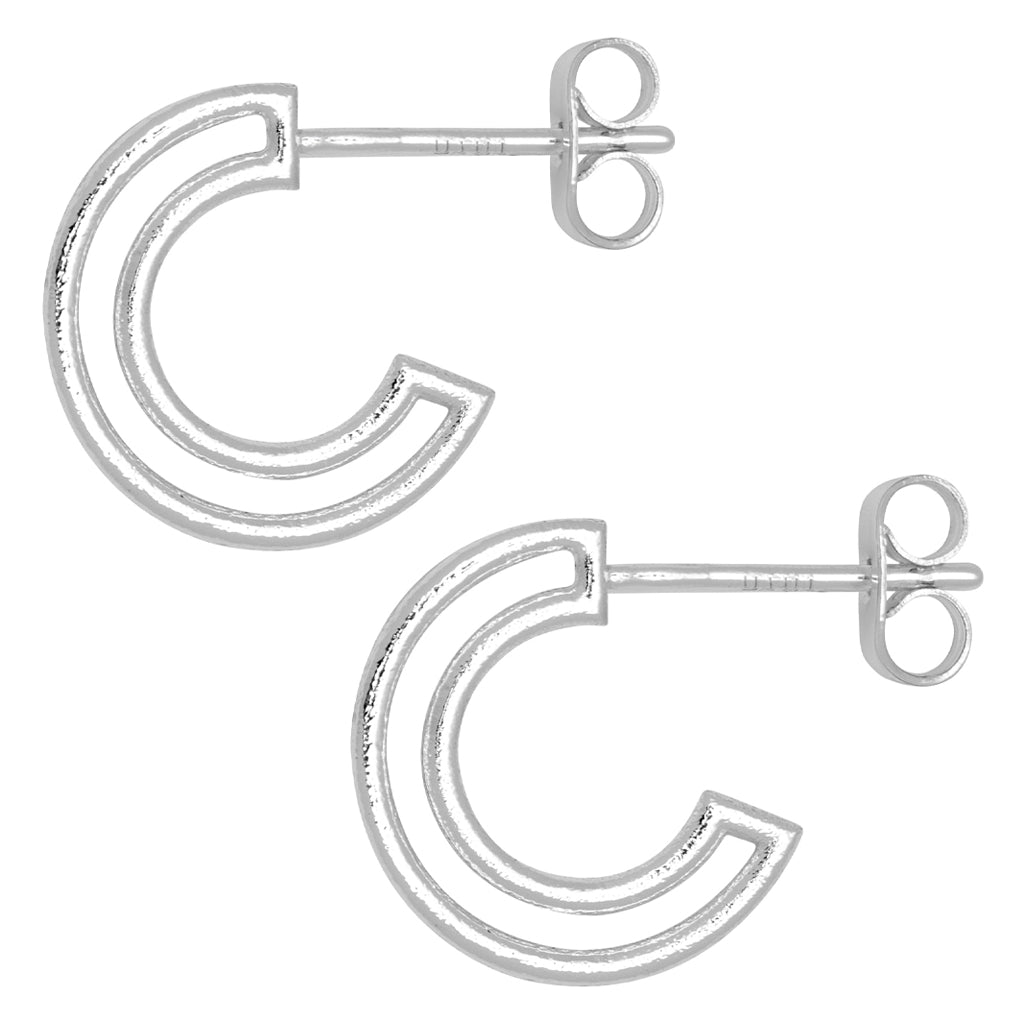 LULU Copenhagen Shape Hoops Par Hoops Silver Plated