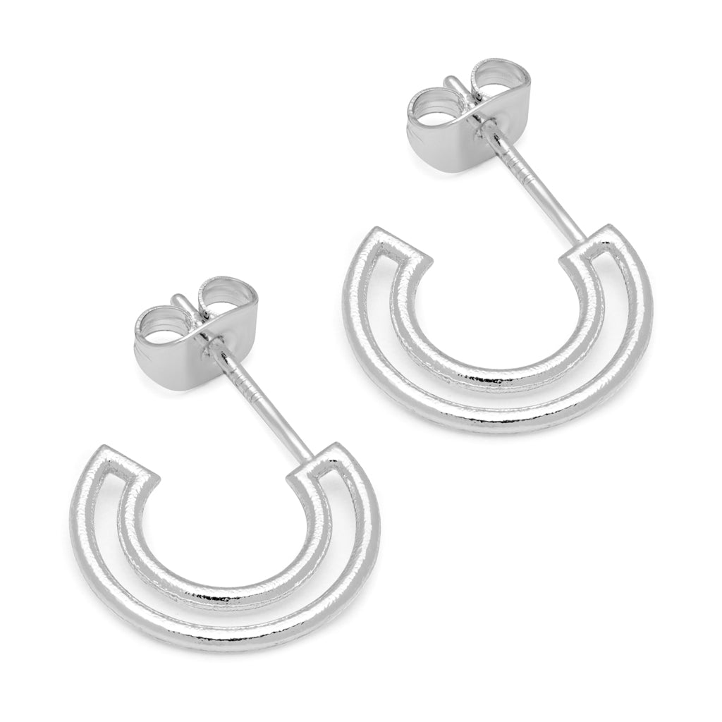 LULU Copenhagen Shape Hoops Par Hoops Silver Plated