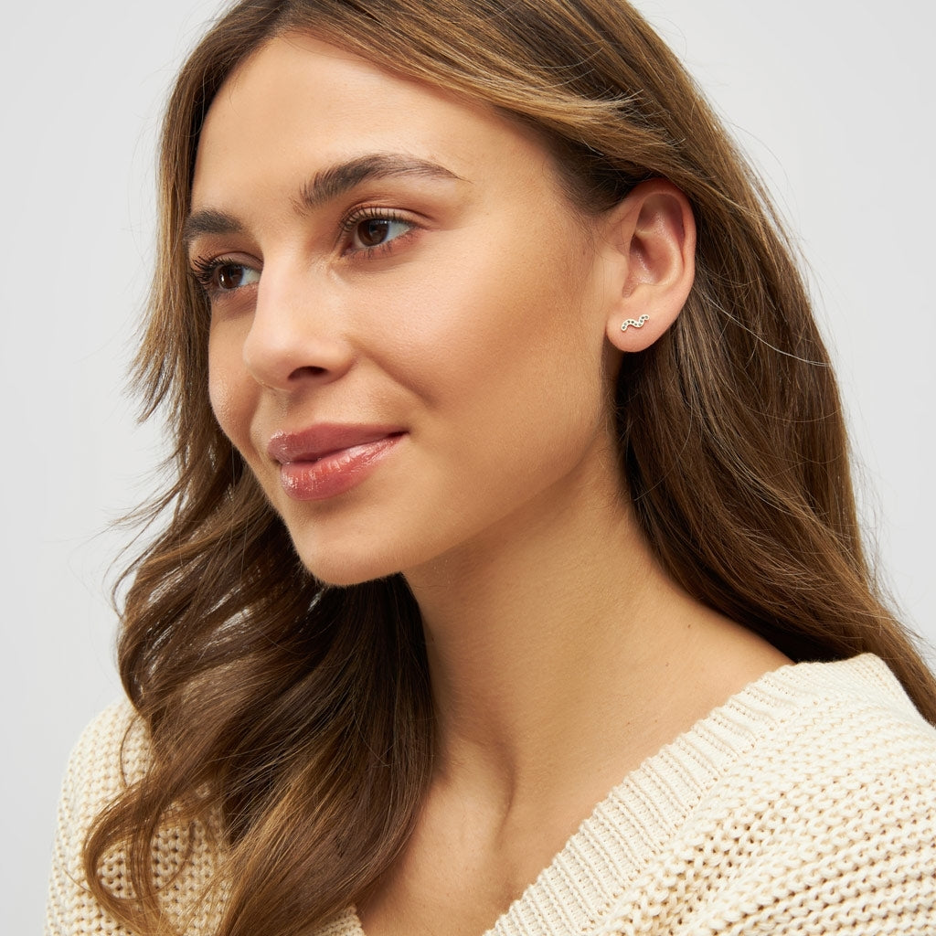 LULU Copenhagen Snaky ørering 1 stk forgyldt Ear stud, 1 pcs Grøn