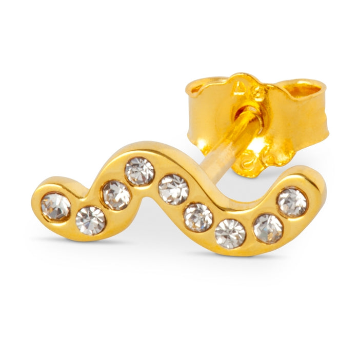 Lulu Snaky Earring 1 Pcs Gold Plated - Rainbow