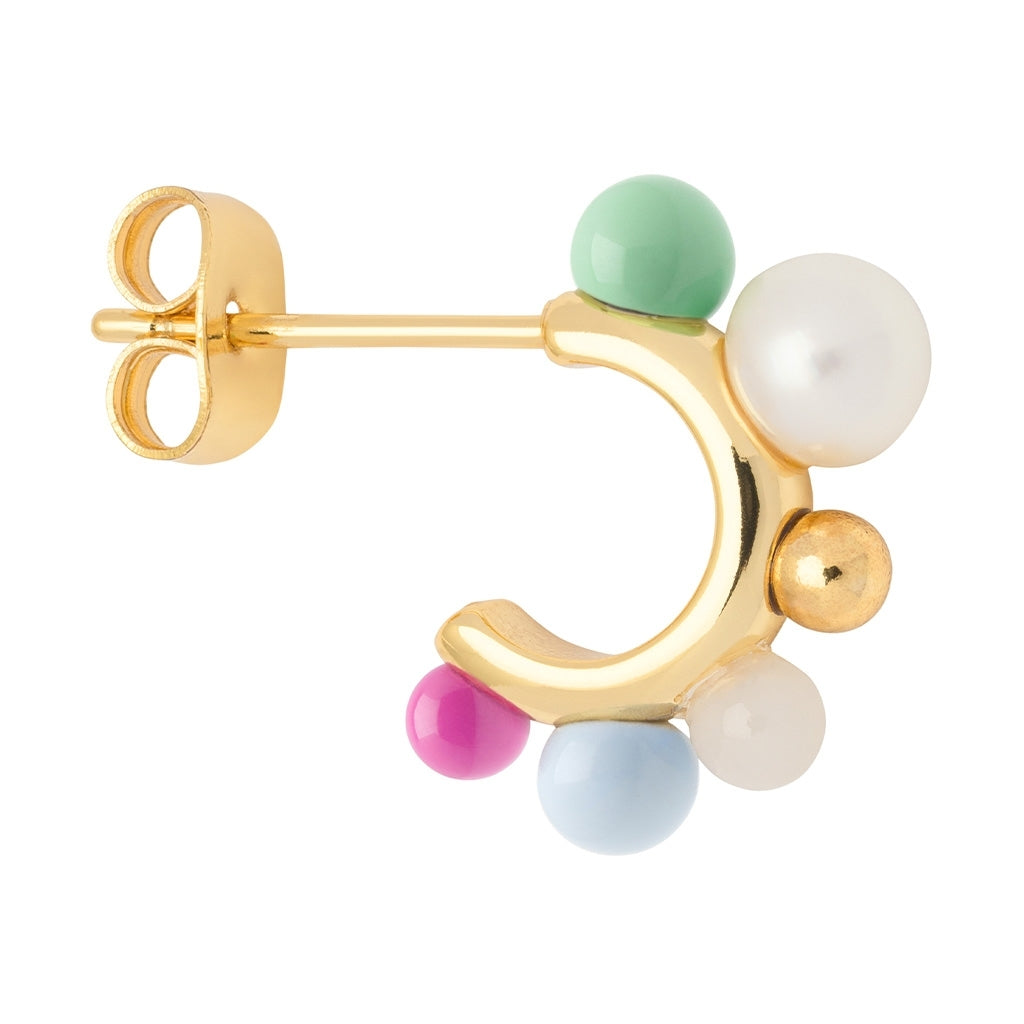 LULU Copenhagen Space Hoops Par forgyldt Hoops Skyride Blue