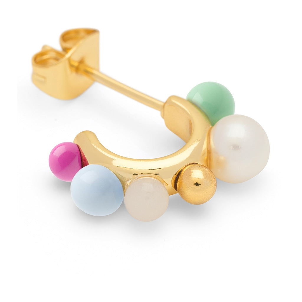 LULU Copenhagen Space Hoops Par forgyldt Hoops Skyride Blue