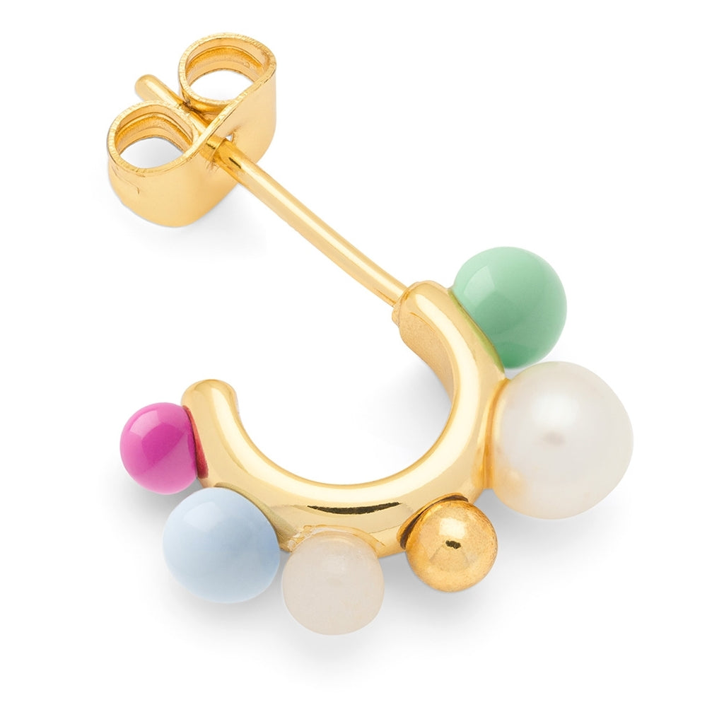 LULU Copenhagen Space Hoops Par forgyldt Hoops Skyride Blue