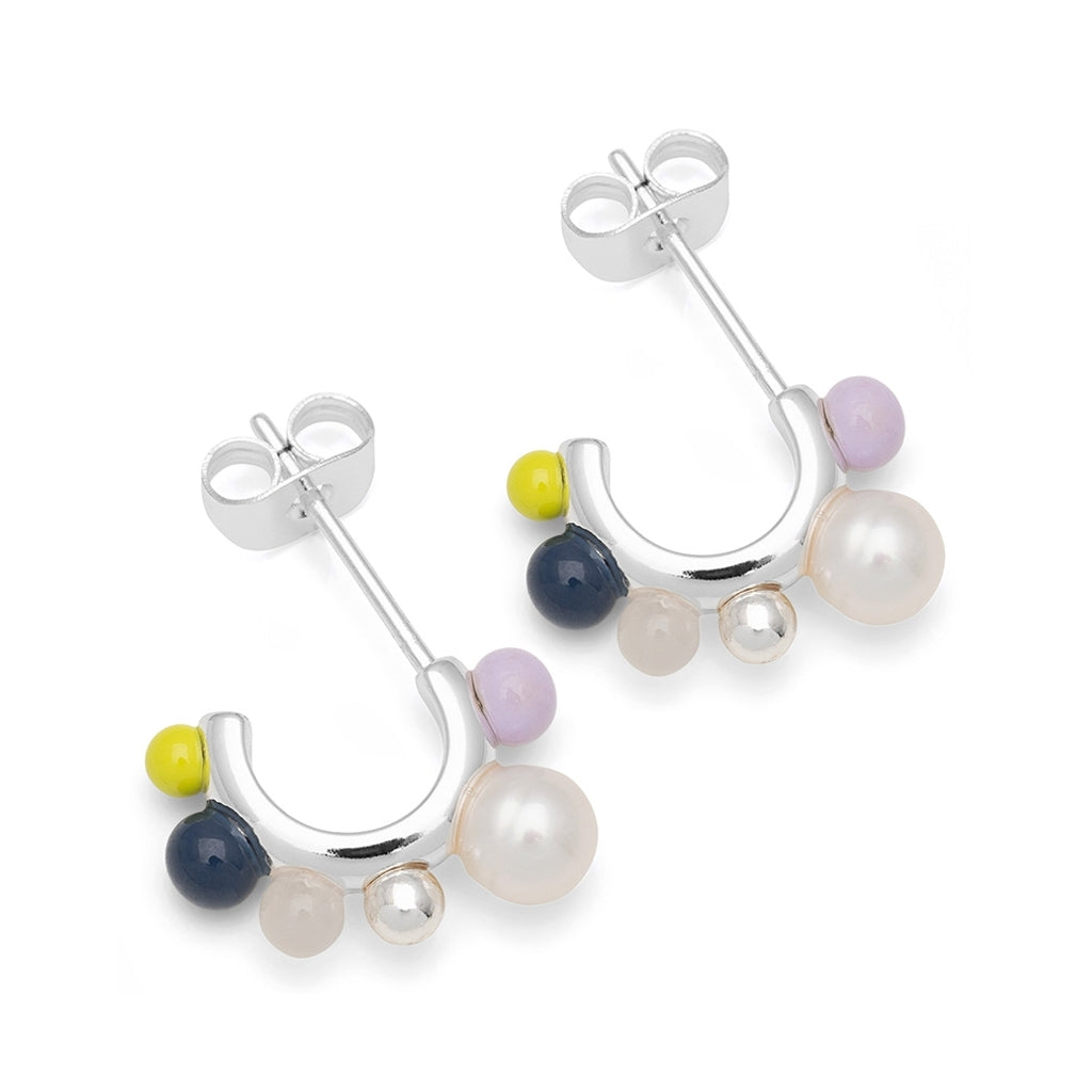 LULU Copenhagen Space Hoops Par sølv Hoops Milky Way