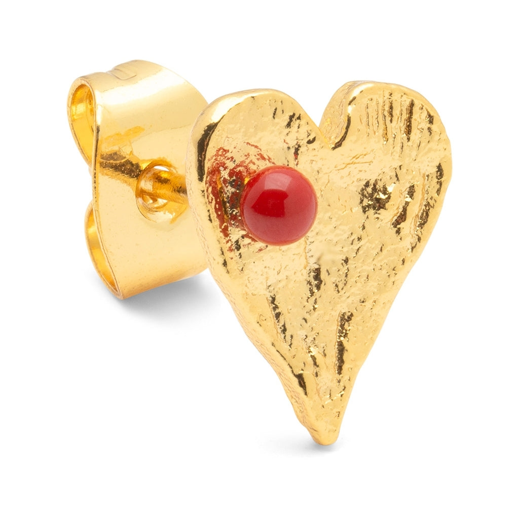LULU Copenhagen Sweet Heart ørering 1 stk. Ear stud, 1 pcs Passion Red
