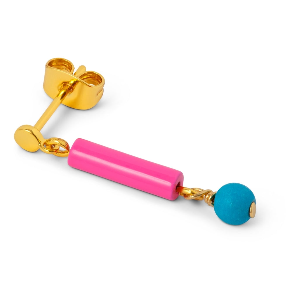 LULU Copenhagen Topping Short Pipe ørering 1 stk Ear stud, 1 pcs Pink