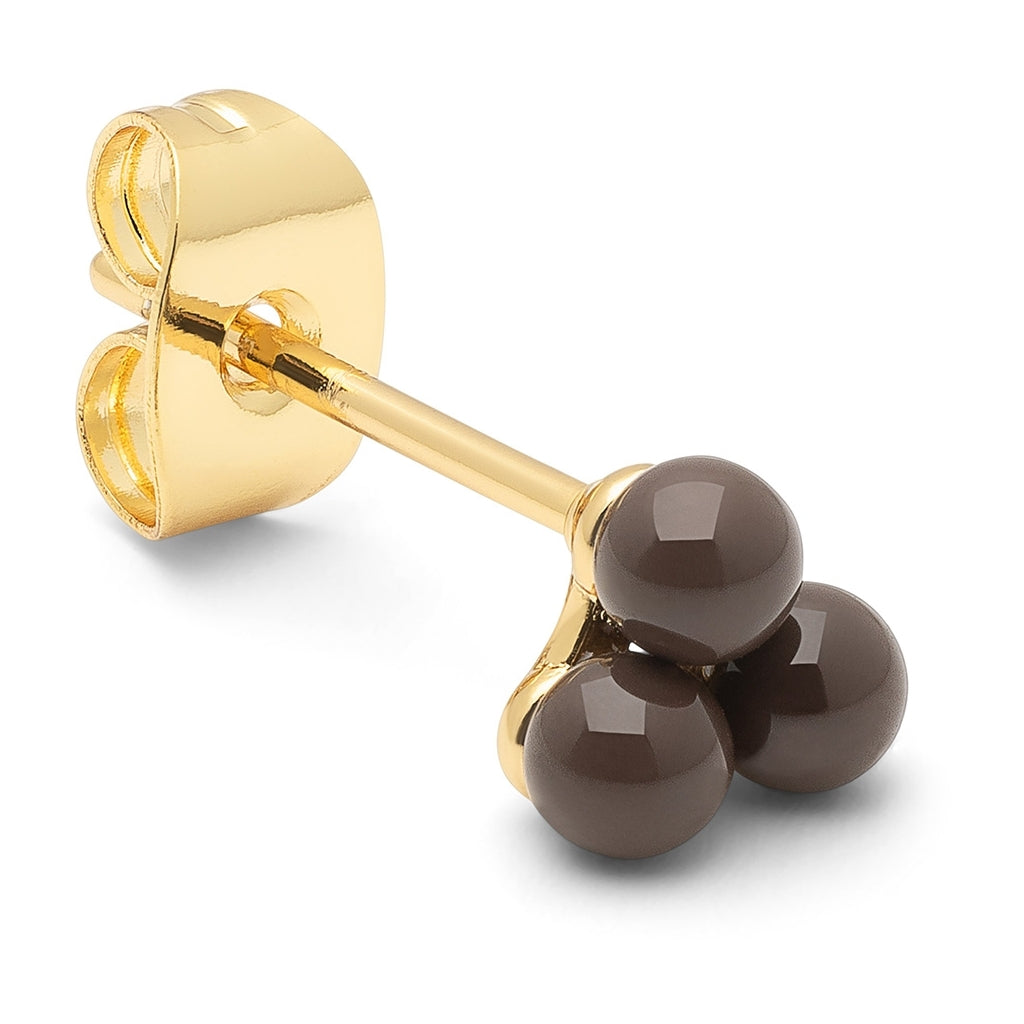 LULU Copenhagen Trio ørering 1 stk Ear stud, 1 pcs Cocoa Powder