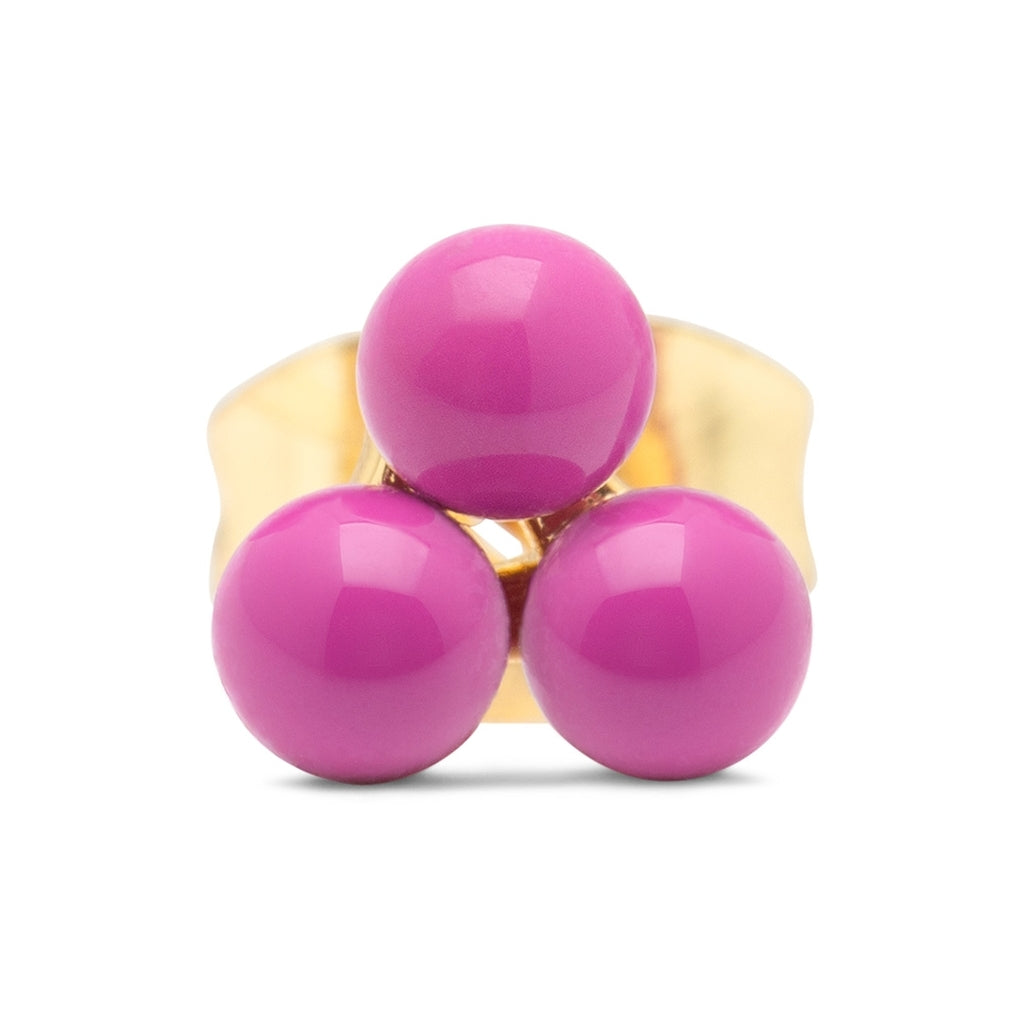 LULU Copenhagen Trio ørering 1 stk Ear stud, 1 pcs Electric Fuchsia Pink