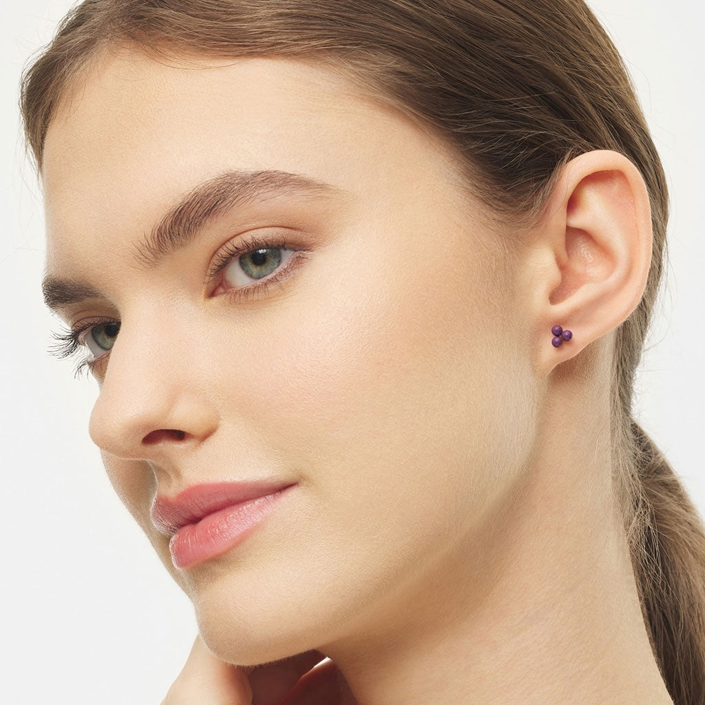 LULU Copenhagen Trio ørering 1 stk Ear stud, 1 pcs Purple Harvest