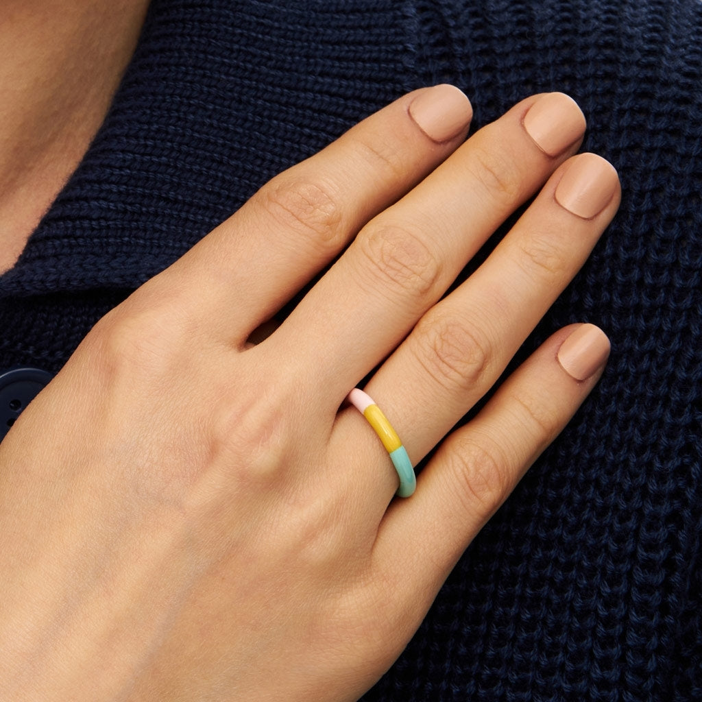 LULU Copenhagen Triple Color Ring Rings Sunset