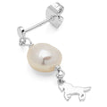 Wild Horse Pearl ørering 1 stk forsølvet - Silver Plated