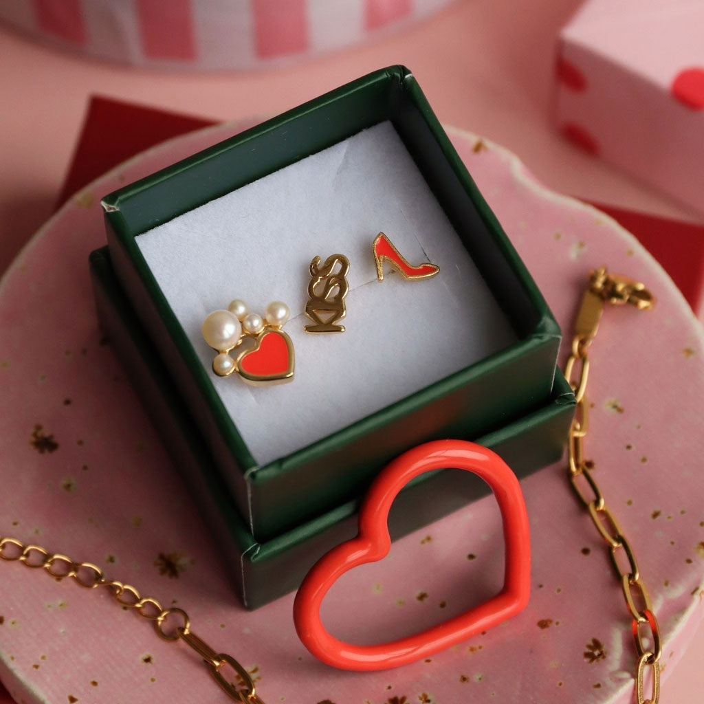 LULU Copenhagen Word Kiss ørering 1 stk Ear stud, 1 pcs Forgyldt