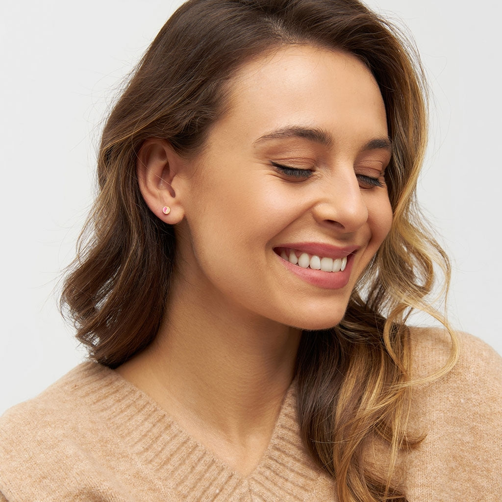 LULU Copenhagen Yin Yang ørering 1 stk Ear stud, 1 pcs Pink/Buttercream
