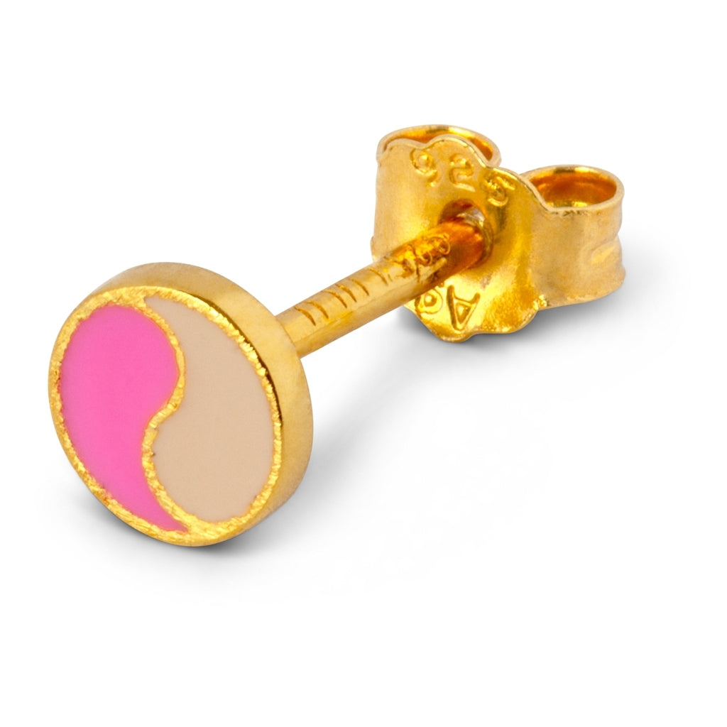 LULU Copenhagen Yin Yang ørering 1 stk Ear stud, 1 pcs Pink/Buttercream