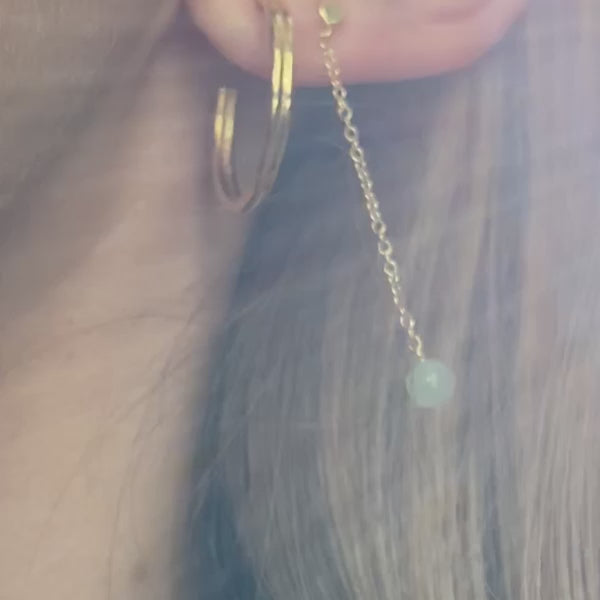 LULU Copenhagen Natural Stone Chain ørering 1 stk Ear stud, 1 pcs - Video preview