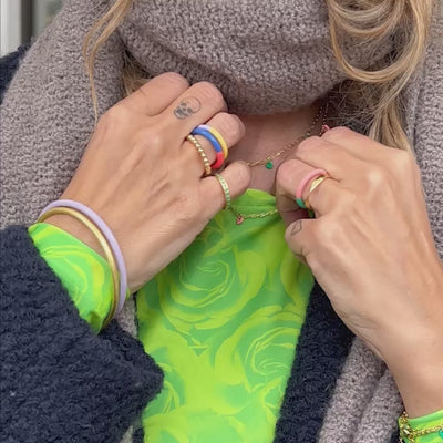 LULU Copenhagen Love U Halskæde forgyldt Necklaces Lysegrøn