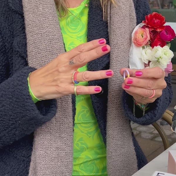 LULU Copenhagen Double Color Ring sølv Rings Silver/Passion Red - Video preview
