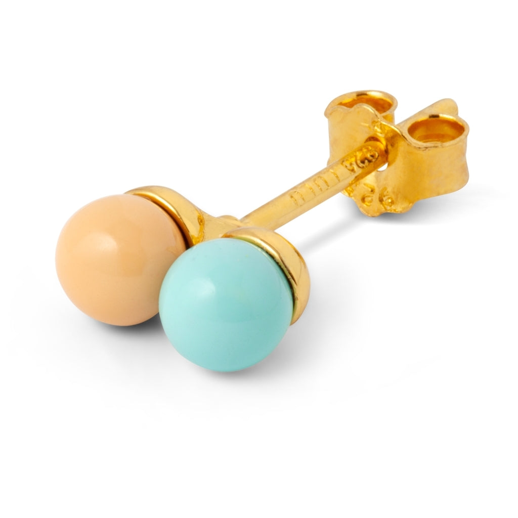 LULU Copenhagen Double Color Ball ørering 1 stk Ear stud, 1 pcs Mint/Dessert Mist