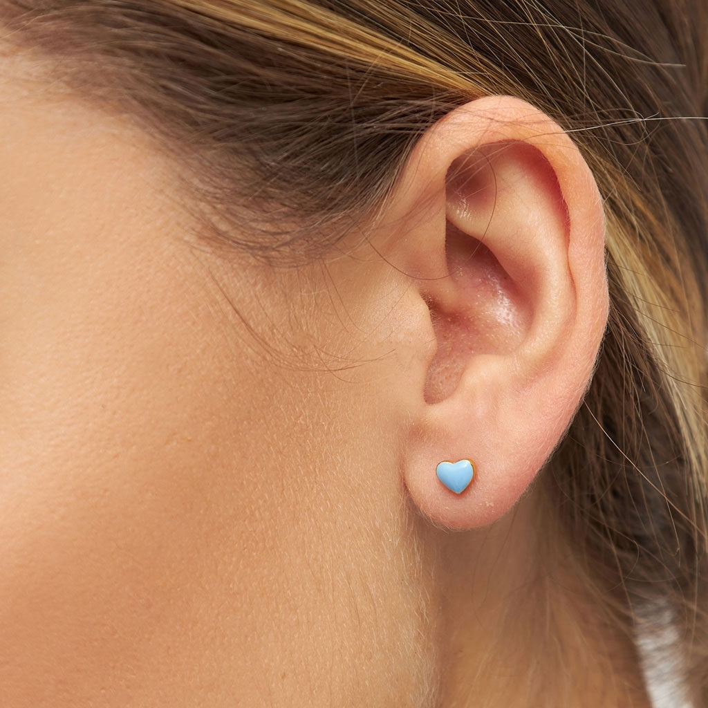 LULU Copenhagen Love U ørering 1 stk Ear stud, 1 pcs Lyseblå