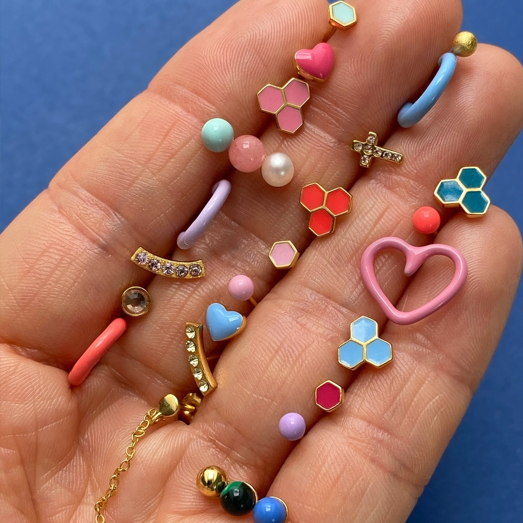 LULU Copenhagen Love U ørering 1 stk Ear stud, 1 pcs Lyseblå