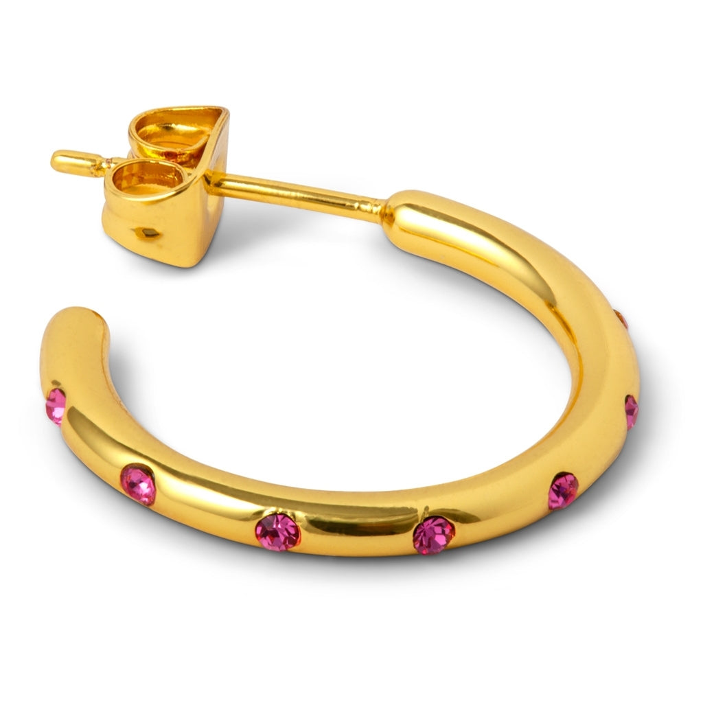 LULU Copenhagen OMG Hoops Medium par forgyldt Hoops Rosa