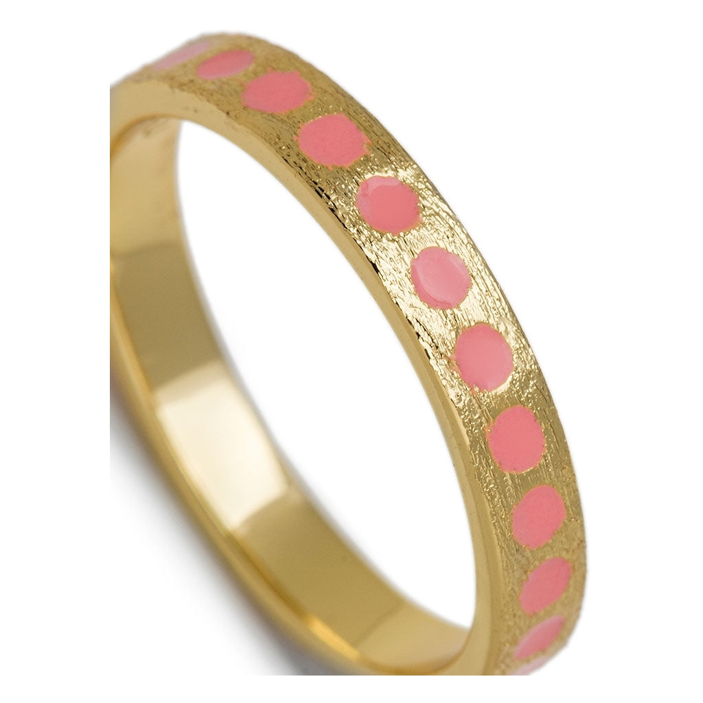 LULU Copenhagen Pattern Ring forgyldt Rings Burnt Coral