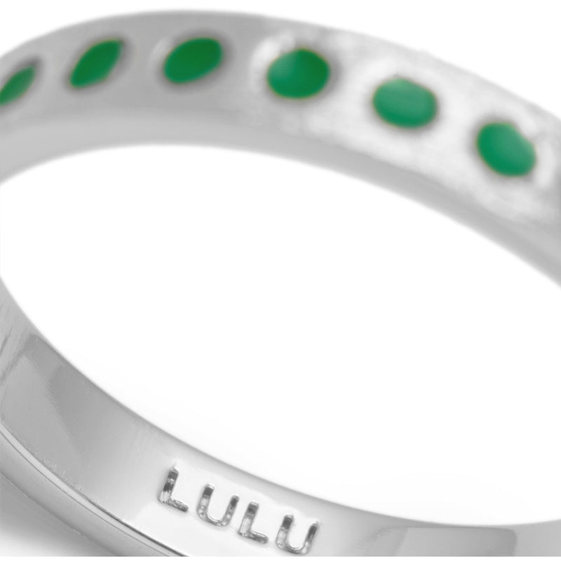 LULU Copenhagen Pattern Ring sølv Rings Lysegrøn